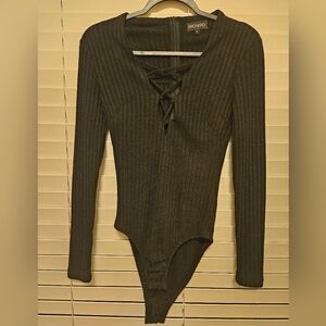 Showpo Black Textured Zip-Up Top
